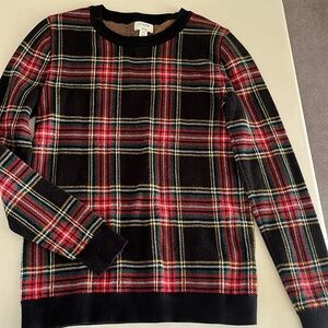 Women’s xs holiday J Crew crewneck plaid sweater